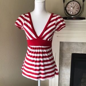 V neck with tie around neck